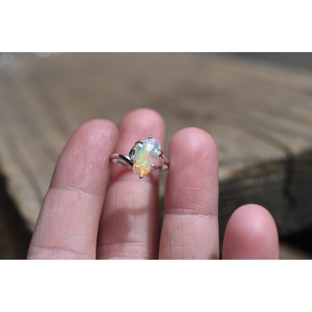 Opal ring, unique opal ring, alternative engagement ring  jewelry for her, birth